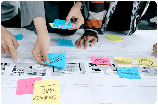performance_experience_optimisation_team_planning_customer_journey_sticky_notes