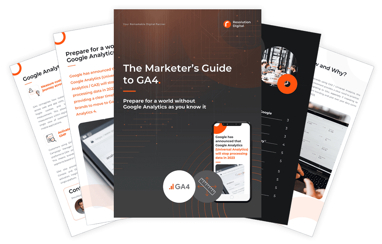 Download The Marketer's Guide to GA4. Preview image of the PDF.