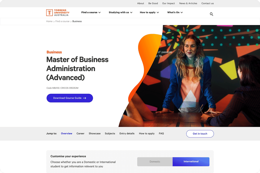 Torrens University Business Page