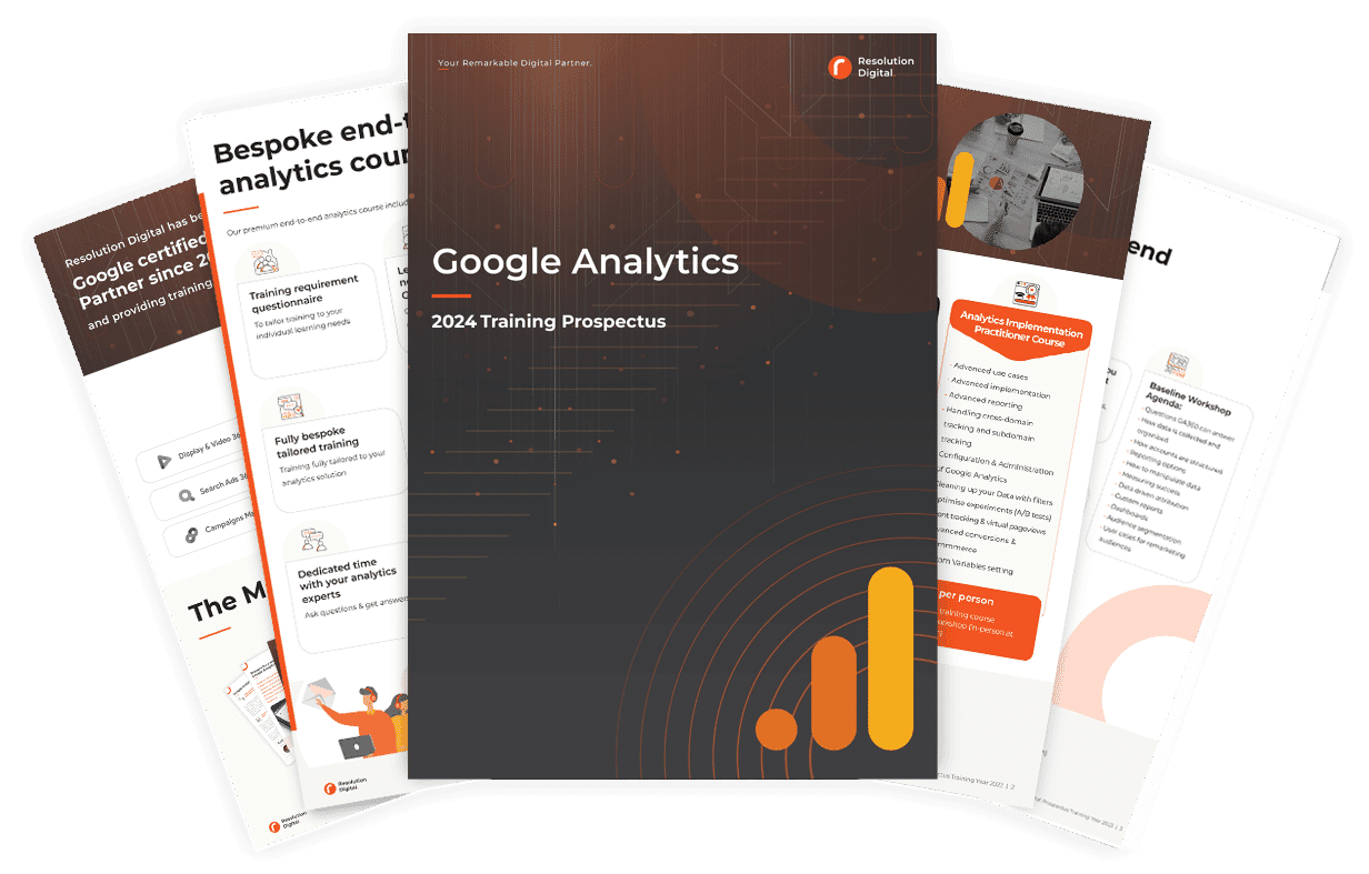 Resolution Digital Google Analytics (GA4) training Prospectus
