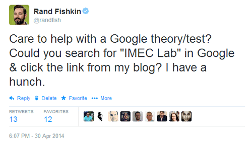 Click Data from User Searches is Among the Most Important Signals for Ranking